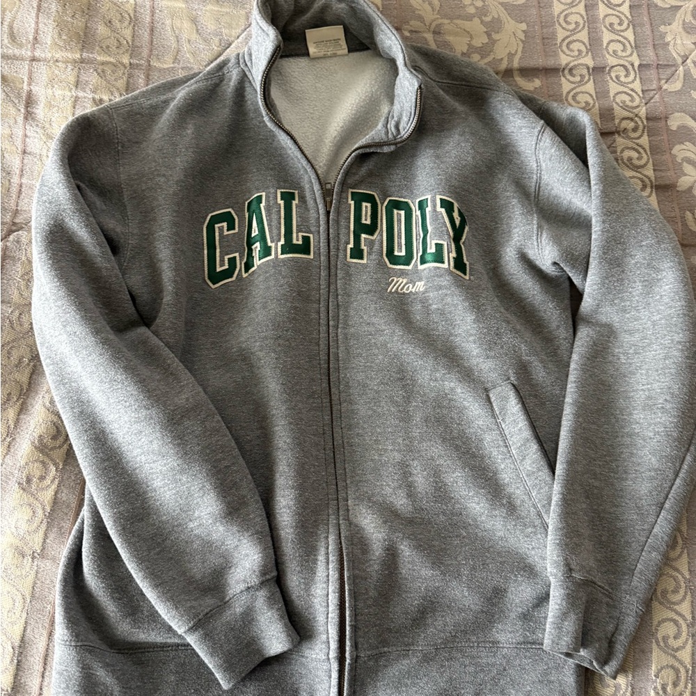 Gray Cal Poly MOM Zip-Up Jacket Size Medium